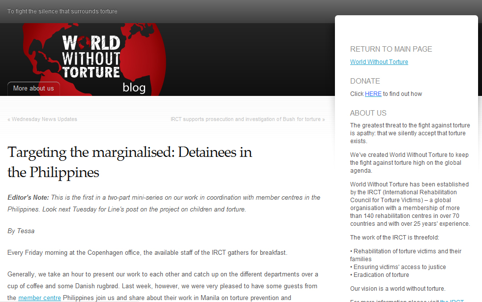 [From the web] Targeting the marginalised: Detainees in the&nbsp;Philippines