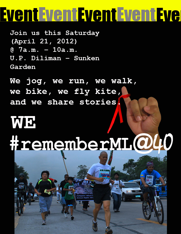 [Event] We jog, we run, we walk, we bike, we fly kites, we share stories, we&nbsp;#rememberML@40