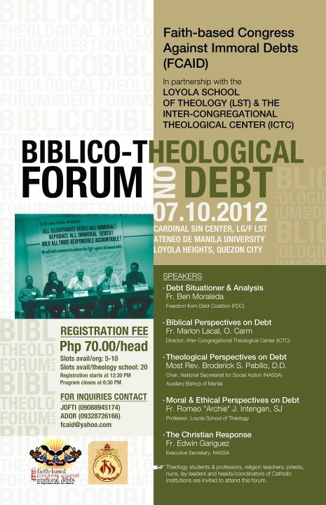 [Event] July 10: Biblico-Theological Forum on Debt&nbsp;-FCAID