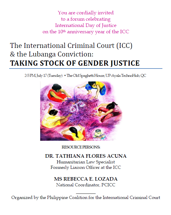 [Event] The International Criminal Court (ICC)  & the Lubanga Conviction: TAKING STOCK OF GENDER&nbsp;JUSTICE