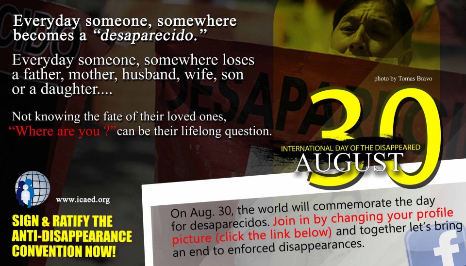 [Event] Change profile pic! Support the online campaign against enforced&nbsp;disappearance!