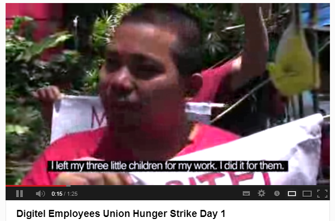 [Video] “Digitel Employees Union Hunger Strike Day 1” on YouTube&nbsp;-DEU