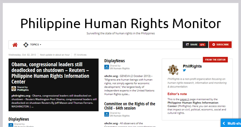 [Featured Site] Philippine Human Rights Monitor By&nbsp;PhilRights