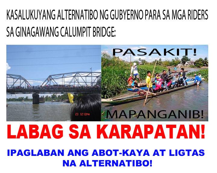 [Event] Bakit ang isyu sa Calumpit bridge ay isyu ng karapatan ng mga riders at karapatang pantao? By Lyndon&nbsp;Pangan