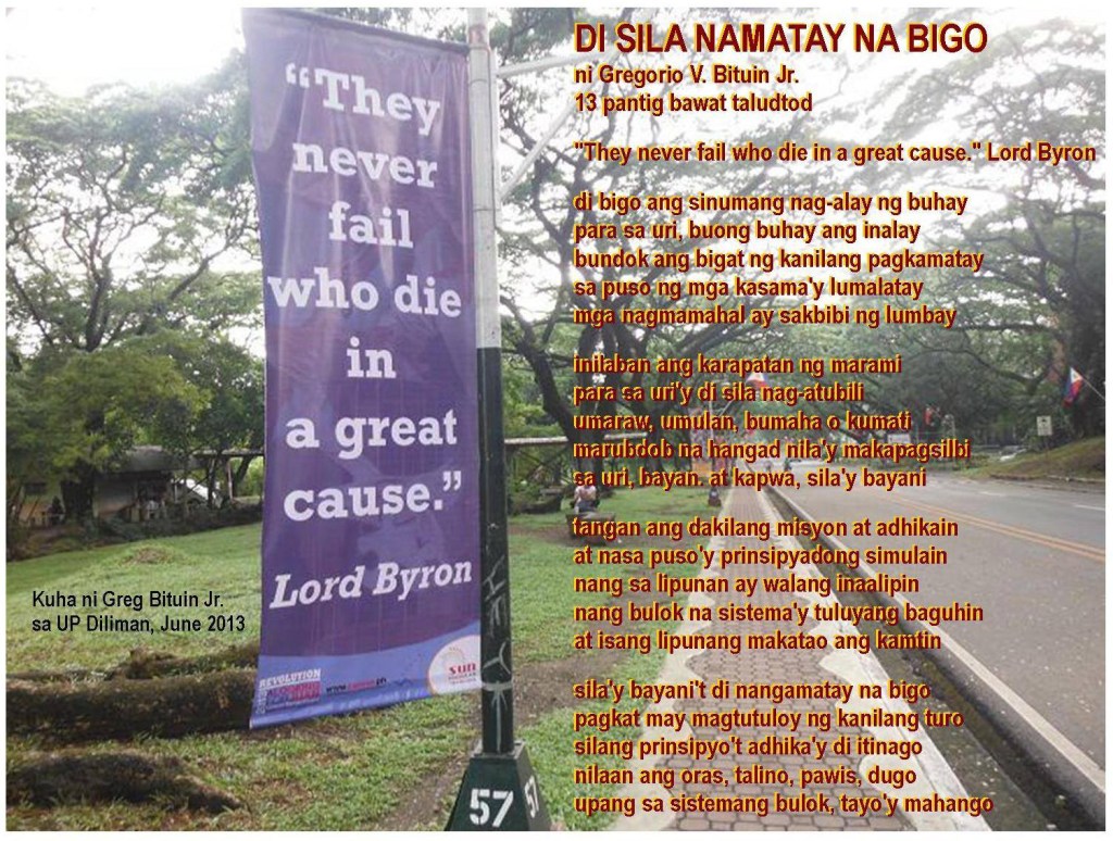 [Tula] Di sila namatay na bigo. Ni Gregorio V. Bituin&nbsp;Jr.