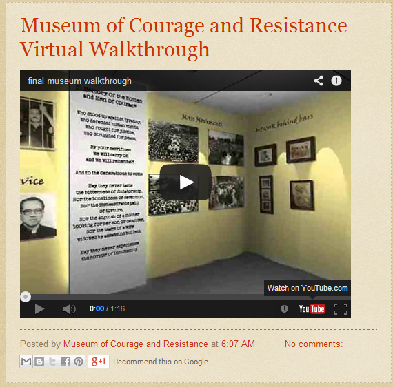 [Featured Site] Virtual Museum of Courage and Resistance –&nbsp;TFDP