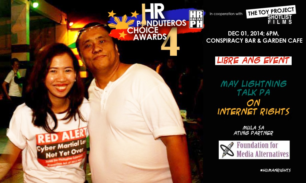 [Event] Lightning Talk on Internet Rights during 4th HR Pinduteros Choice&nbsp;Awards