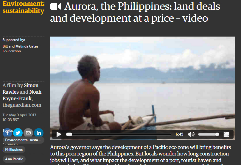 [Resources] Aurora, the Philippines: land deals and development at a price – video  -www.theguardian.com
