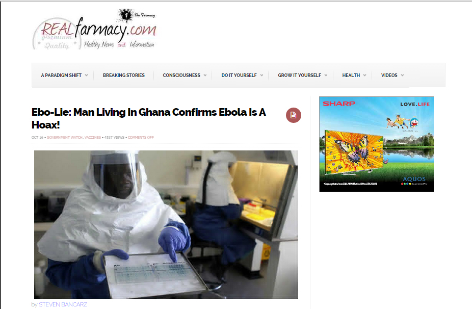 [From the web] Ebo-Lie: Man Living In Ghana Confirms Ebola Is A Hoax! -www.realfarmacy.com