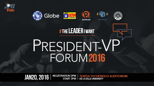 [Event] #TheLeaderIWant President-VP Forum by&nbsp;RAPPLER.com