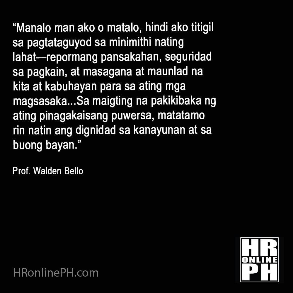 [People] Lupa at Hustisya para sa mga Magsasaka: Mensahe ni Walden Bello sa paglulunsad ng Martsa ng&nbsp;Magsasaka