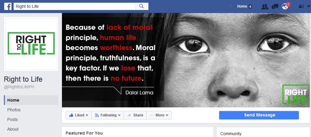 [Featured Site] Right to Life Facebook&nbsp;Page