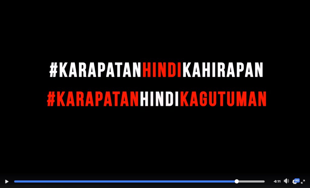 [Video] #AyawNaminSaKarahasan #KarapatanHindiKahirapan -TFDP