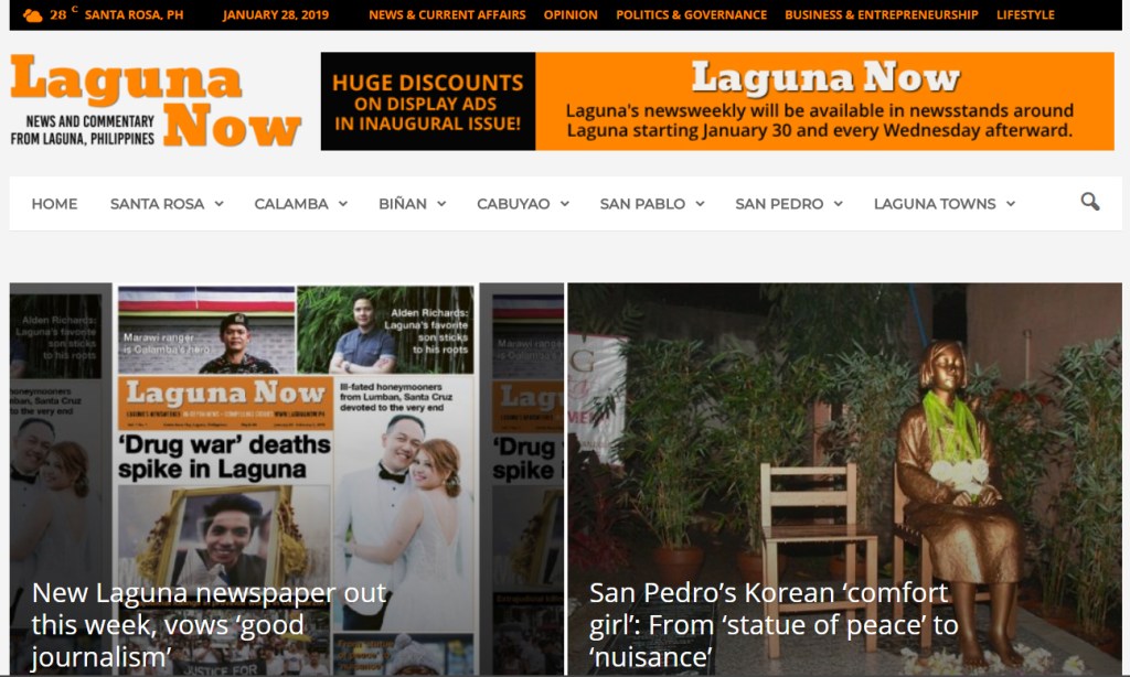 [Press Release] New weekly newspaper out in Laguna, vows ‘good&nbsp;journalism’