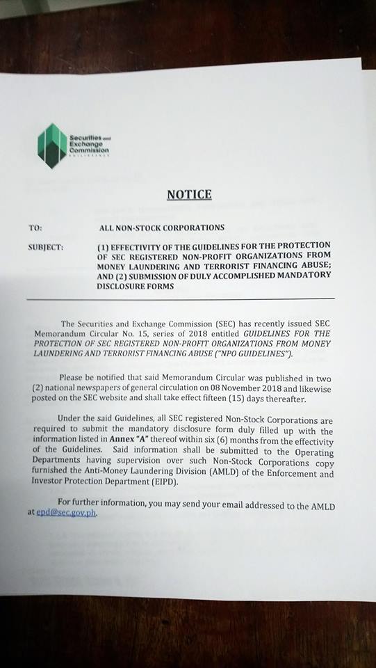 [Statement] New SEC memo on non-profit organizations violates right to organize –&nbsp;Karapatan