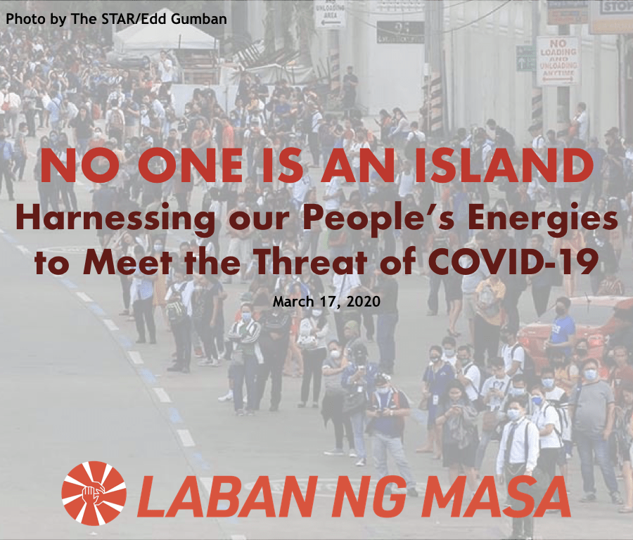 [Statement] NO ONE IS AN ISLAND Harnessing our People’s Energies to Meet the Threat of COVID-19&nbsp;-LNM