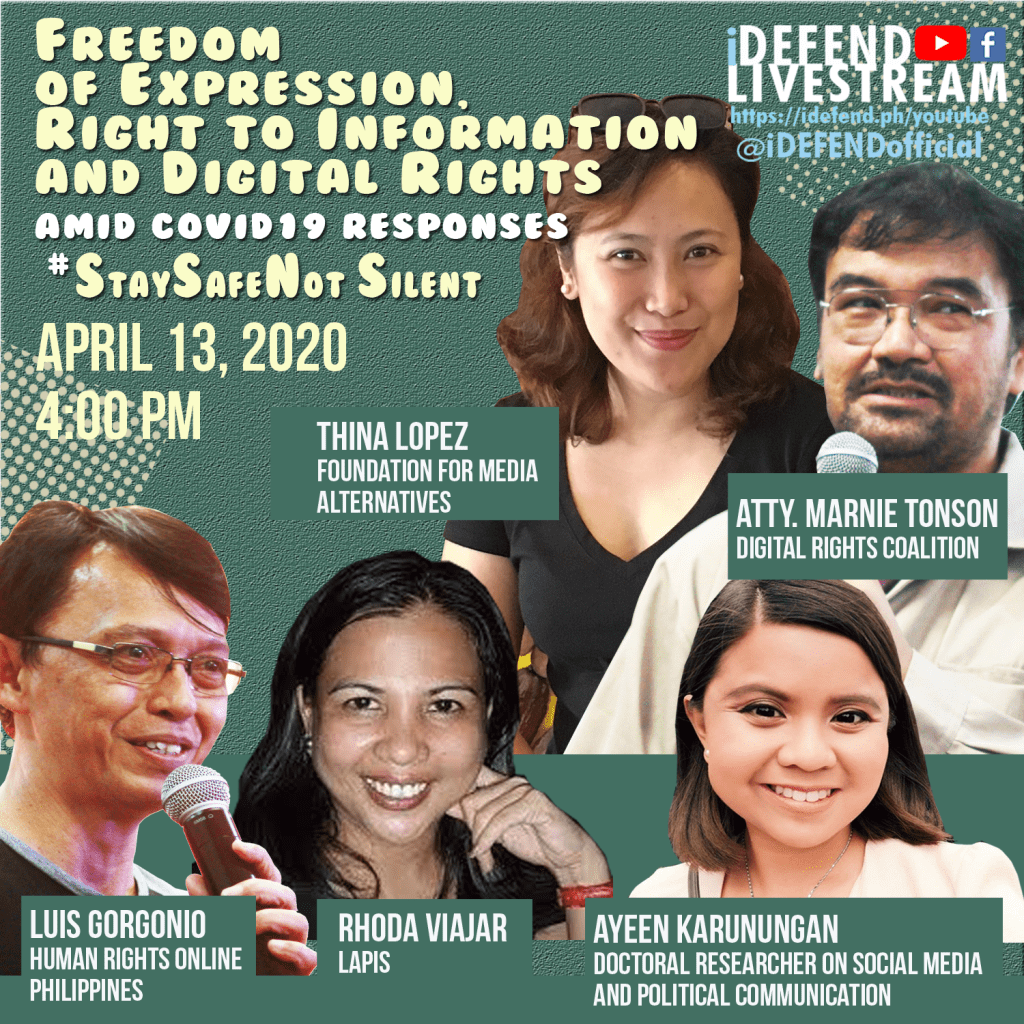 Watch Now! LIVE Stream: Freedom of Expression, Right to Information and Digital Rights amid CoViD19&nbsp;Responses