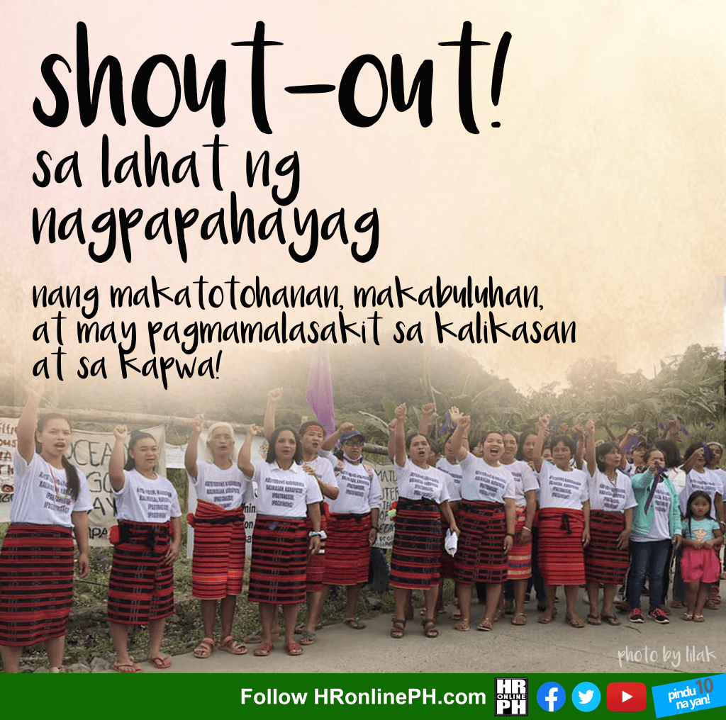 [Campaign] SHOUT-OUT para sa mga Katutubong mamamayan ng Didipio! #HumanRights and #Environmental&nbsp;Defenders