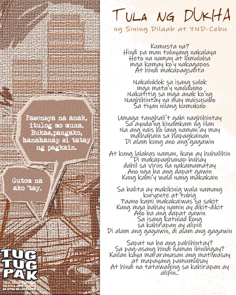 [Tula] ” Tula ng Dukha” -ng Sining Dilaab at Ynd&nbsp;Cebu