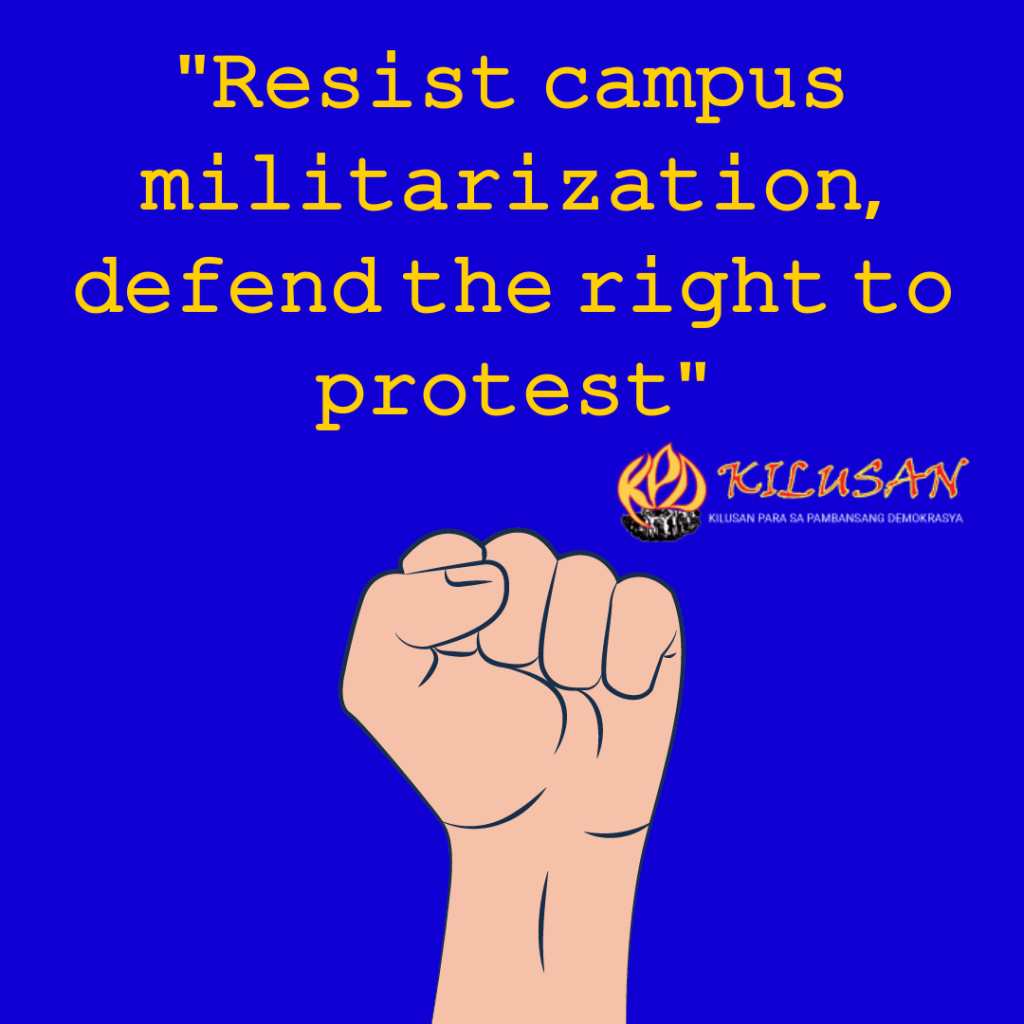 [Statement] 𝚁𝚎𝚜𝚒𝚜𝚝 𝚌𝚊𝚖𝚙𝚞𝚜 𝚖𝚒𝚕𝚒𝚝𝚊𝚛𝚒𝚣𝚊𝚝𝚒𝚘𝚗, 𝚍𝚎𝚏𝚎𝚗𝚍 𝚝𝚑𝚎 𝚛𝚒𝚐𝚑𝚝 𝚝𝚘 𝚙𝚛𝚘𝚝𝚎𝚜𝚝&nbsp;-𝖪𝖨𝖫𝖴𝖲𝖠𝖭