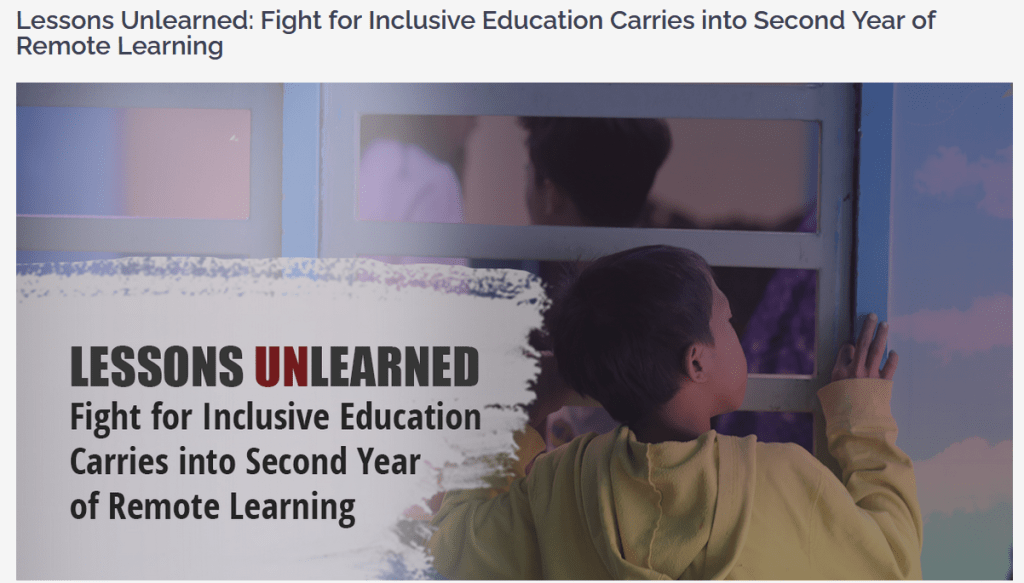 [From the web] Lessons Unlearned: Fight for Inclusive Education Carries into Second Year of Remote Learning | by Isaiah Castro/&nbsp;PhilRights.org