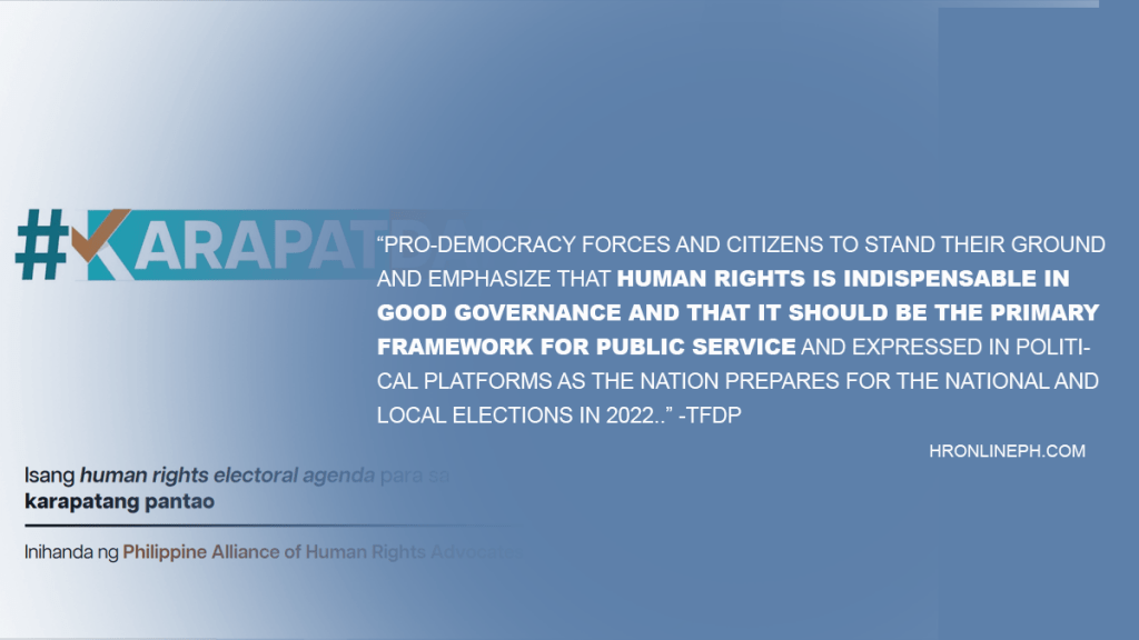 [Press Release] PAHRA launches Human Rights Electoral Agenda for&nbsp;2022