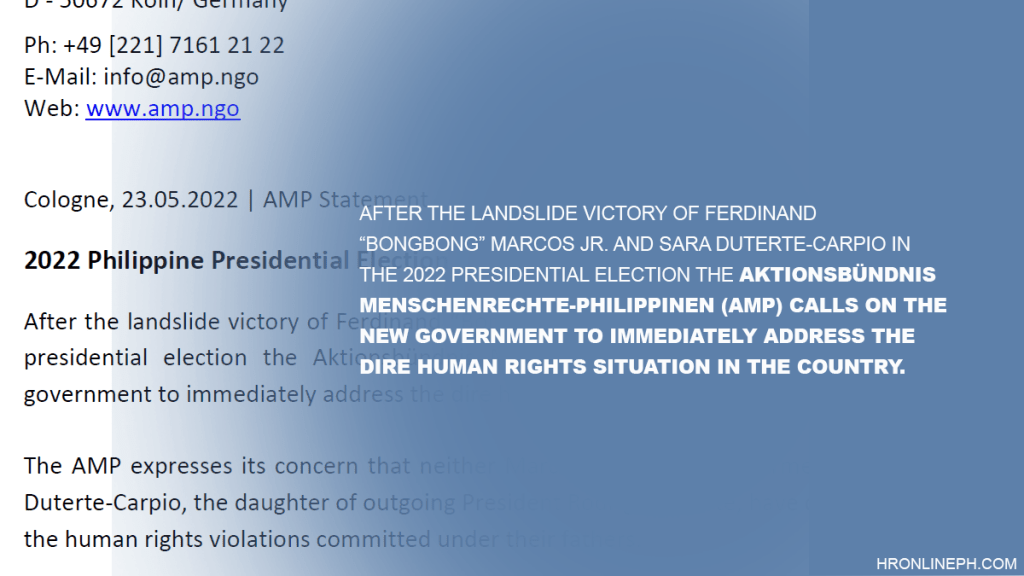 [Statement] On the 2022 Philippine Presidential Election |&nbsp;AMP