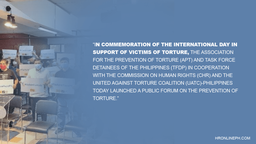 [Press Release]  Putting torture prevention on the Philippines’ national agenda |&nbsp;TFDP
