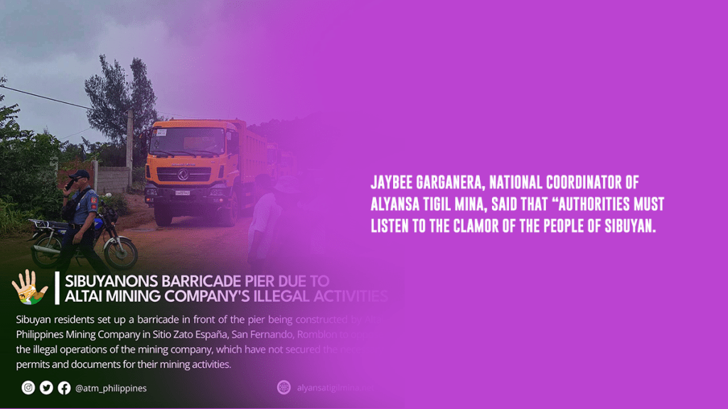 [From the web] Sibuyanons barricade pier due to Altai Mining Company’s illegal operation |&nbsp;ATM