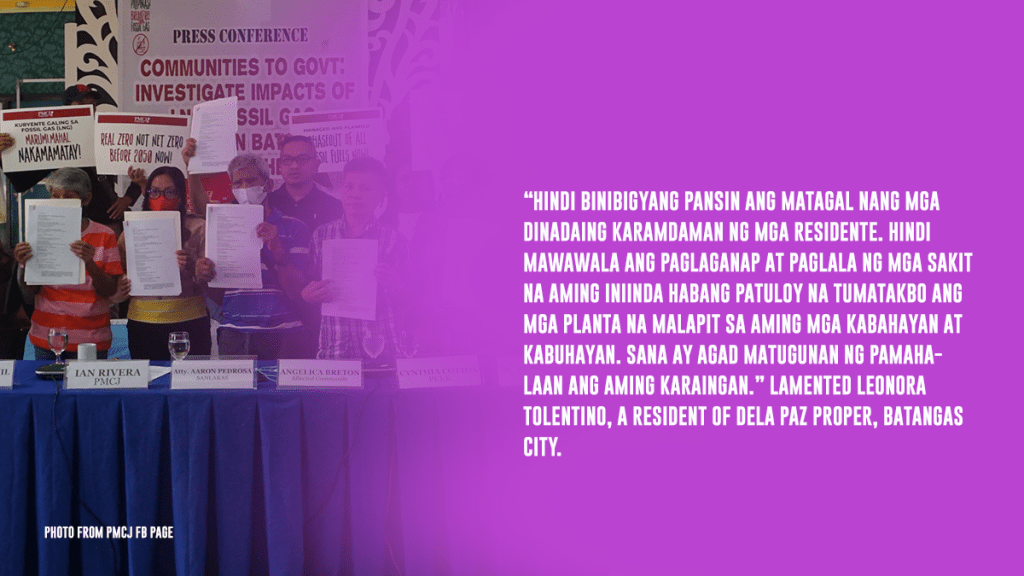 [Press Release] Health Complaints Mar LNG (Fossil Gas) Operations in Batangas City, Philippines&nbsp;|PMCJ