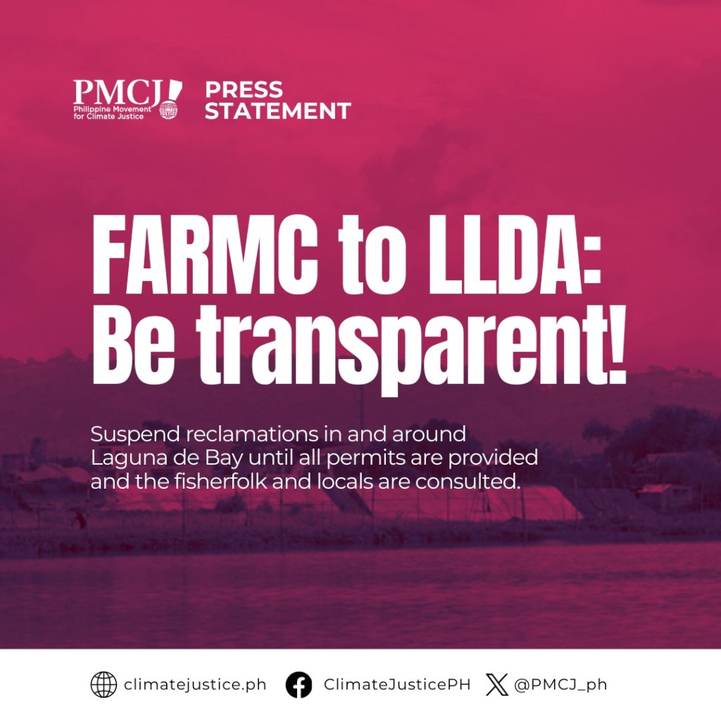 [Statement] FARMC: Laguna Lake reclamation activities violate protocols, lacks clearances and&nbsp;consultations