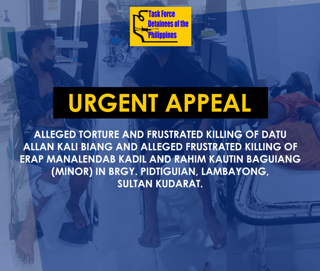 [Urgent Appeal] Reported Torture and Attempted Killing of Datu Biang, Another Individual, and a Minor in Sultan Kudarat |&nbsp;TFDP