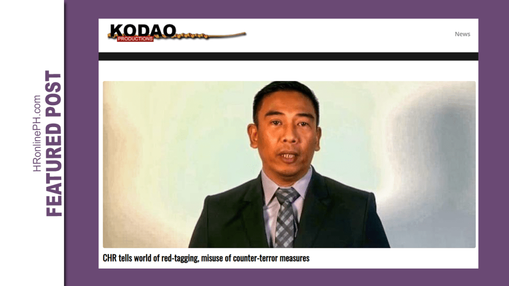 [From the web] CHR tells world of red-tagging, misuse of counter-terror measures |&nbsp;KODAO