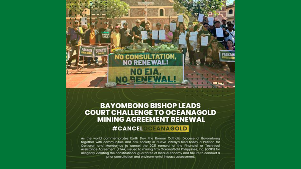 [Press Release] Bayombong Bishop leads court challenge to Oceanagold mining agreement renewal |&nbsp;ATM