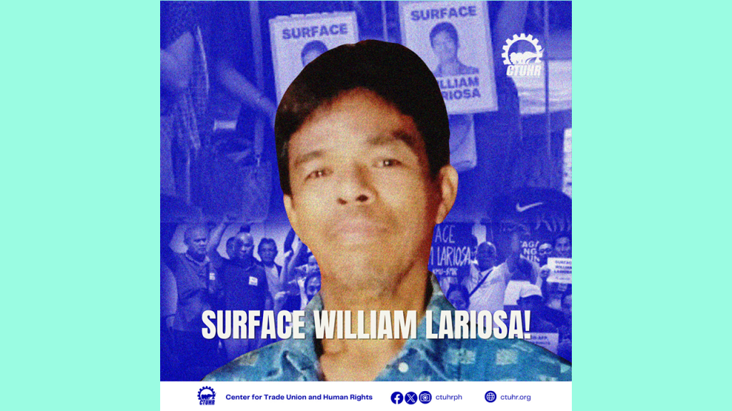 [From the web] Surface Lariosa! Minda labor organizer’s abduction reaches 1 month |&nbsp;CTUHR