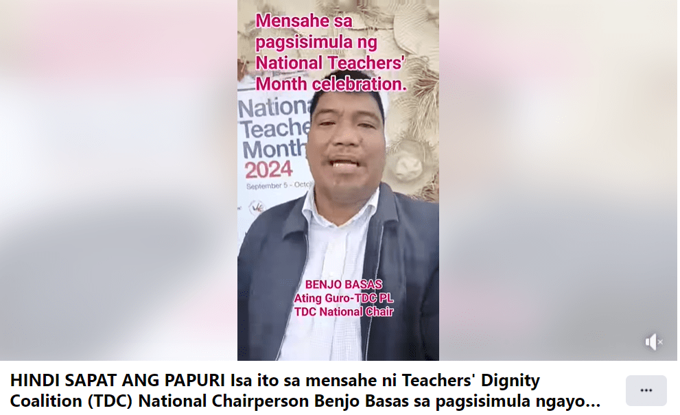 [Statement] HINDI SAPAT ANG PAPURI |&nbsp;TDC