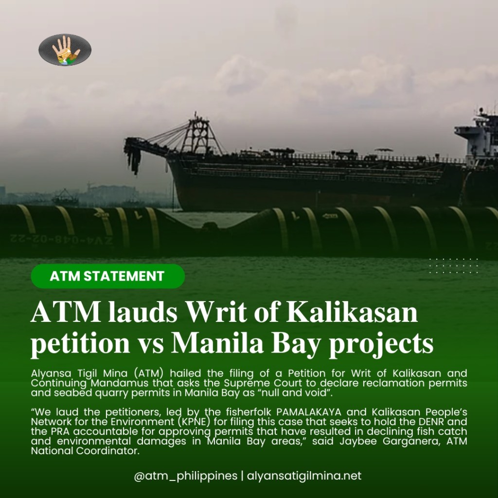 [Press Release] ATM lauds Writ of Kalikasan petition vs Manila Bay&nbsp;projects