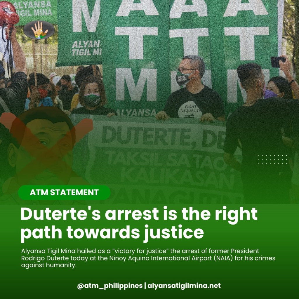 [Press Release] Duterte’s arrest is “victory for justice” |&nbsp;ATM