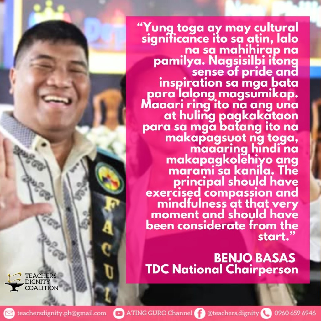 [Statement] Graduation Incident in Antique Undermines Students Milestone, group says |&nbsp;TDC