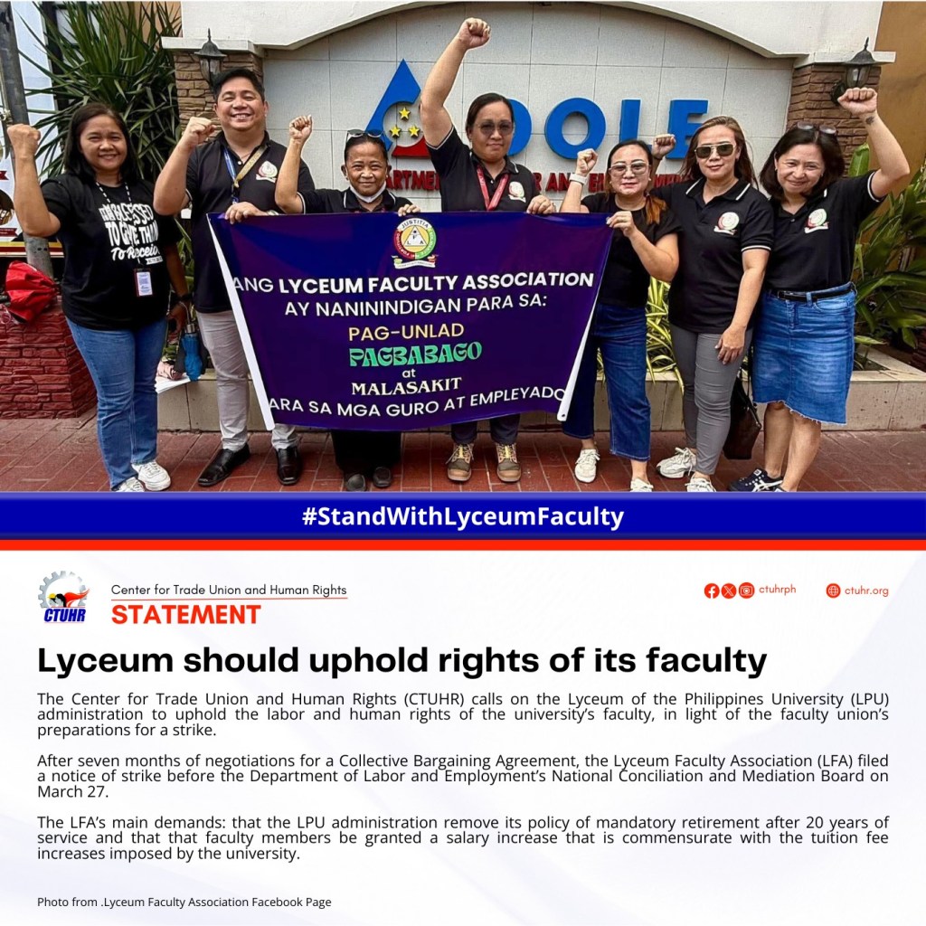 [From the web] Lyceum should uphold rights of its faculty |&nbsp;CTUHR