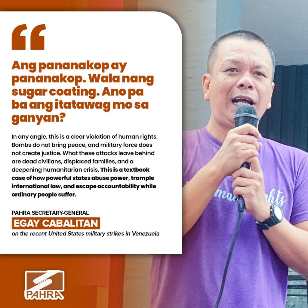 [Statement] PAHRA condemns U.S. strikes in Venezuela, calls it a blatant abuse of power and violation of human&nbsp;rights