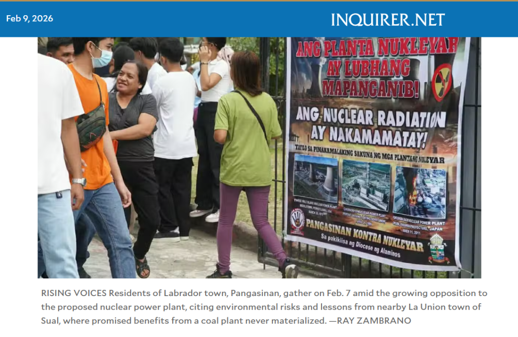 [In the news] Pangasinan town nuke plan faces backlash |&nbsp;INQUIRER.net