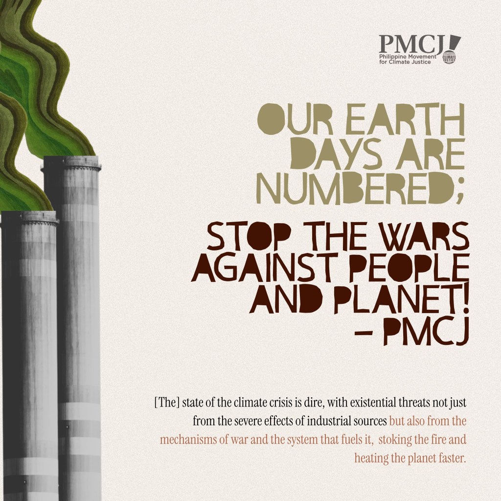 [Press Release] Our Earth days are numbered; stop the wars against people and planet! |&nbsp;PMCJ
