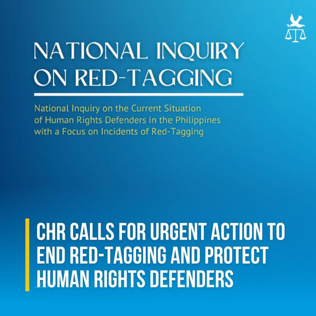 [Statement] Statement of the Commission on Human Rights calling for urgent action to end red-tagging and protect human rights&nbsp;defenders