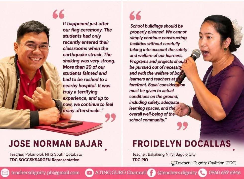 [In the News] Mindanao earthquake highlights risks of congested campuses, teachers warn |&nbsp;TDC
